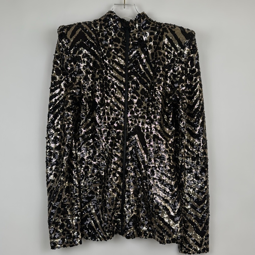 Zhivago When The Sun Went Down Sequin Top in Animal Size Medium - Picture 6 of 11